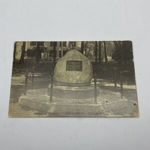 Vintage Pulaski New York Postcard Memorial‎ Boulder Dedicated 1910 Posted 1917